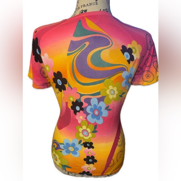 Women’s Michelle Nicole top thick cotton and beautiful beaded flowers size Small - Picture 4 of 9